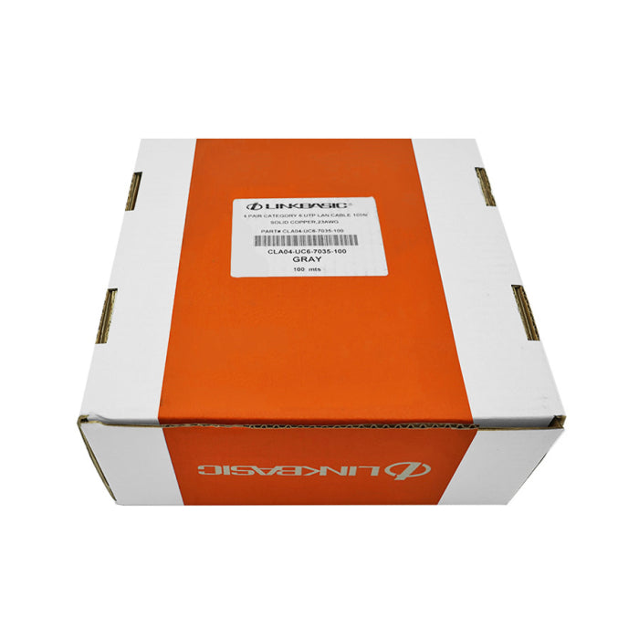 Linkbasic 100m Box Cat6 Solid Grey UTP Cable