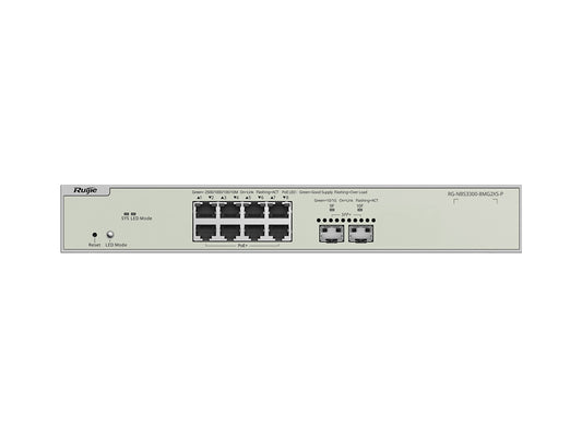 Reyee 8 Port 2.5Gbps PoE 240W 2SFP+ Layer 2+ Smart Managed Switch | RG-NBS3300-8MG2XS-P