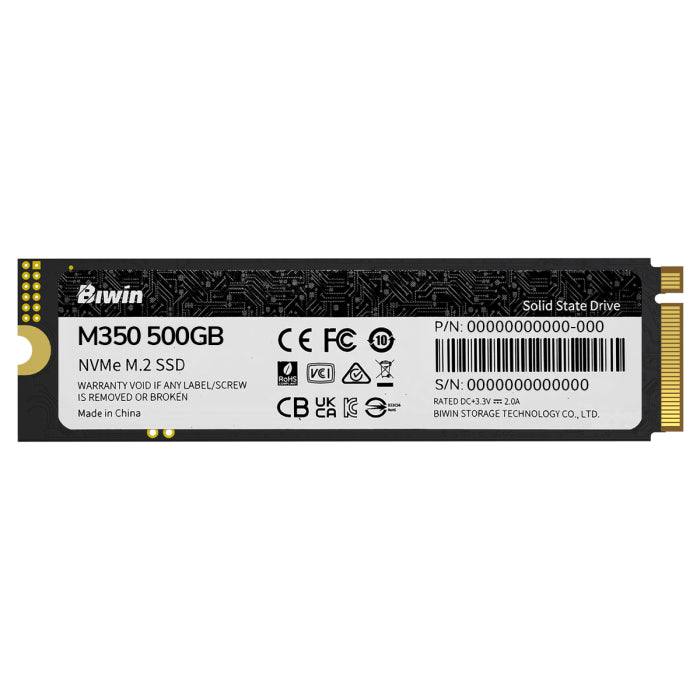 Biwin 500GB PCIe 4.0 M.2 2280 SSD | BM350NN500G-RGX